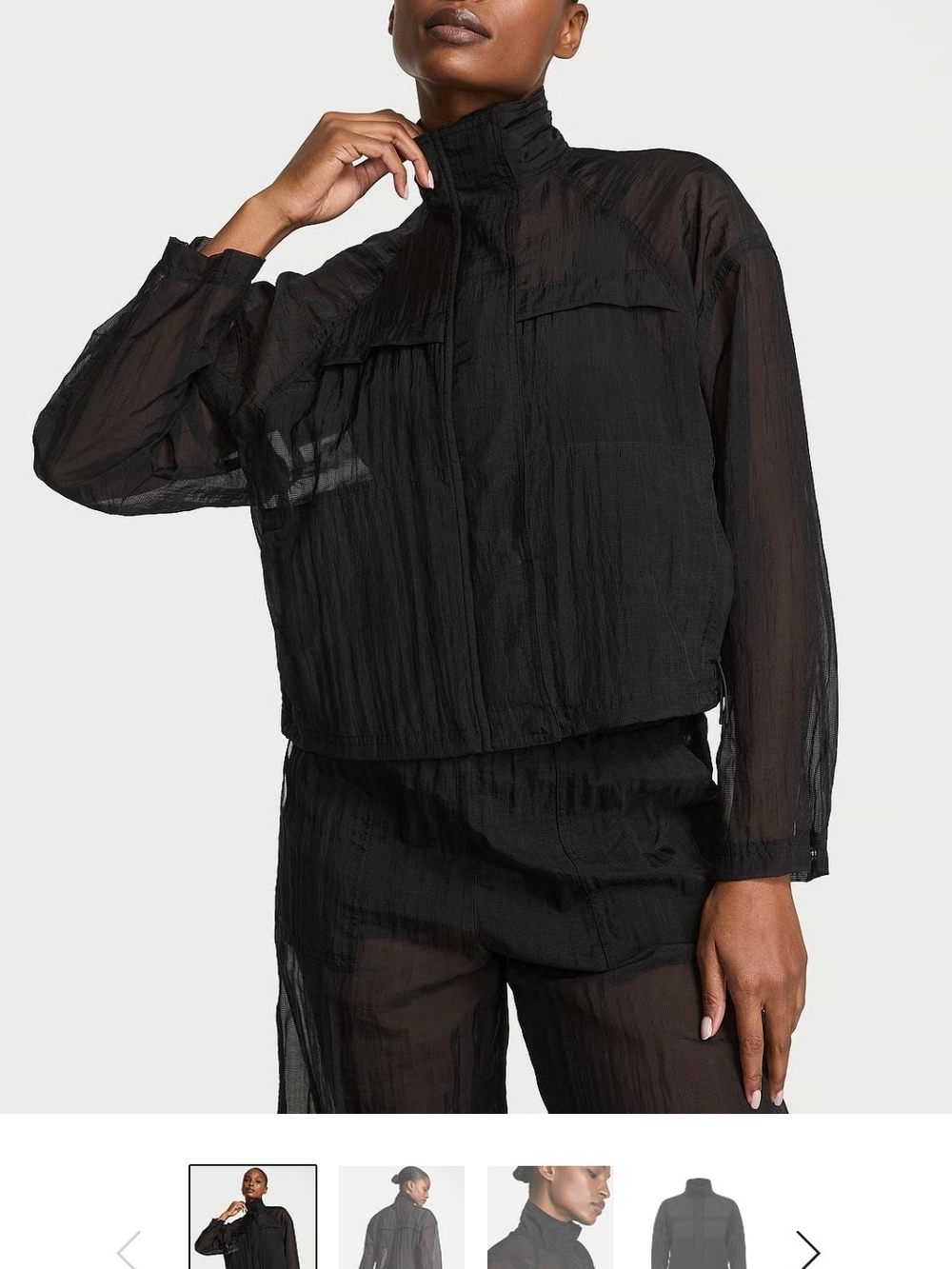 Victoria's Secret Sheer Black Bomber Jacket